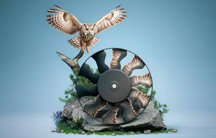 ventilateur Mahle inspiré par les ailes d'une chouette