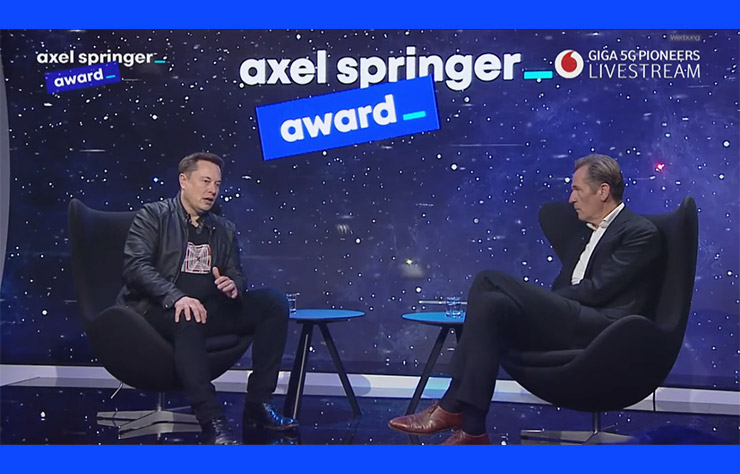 Elon Musk aux Axel Springer Awards