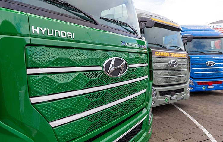 Poids lourds Hyundai Xcient à hydrogène