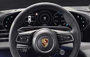 Le tableau de bord de la Porsche Taycan