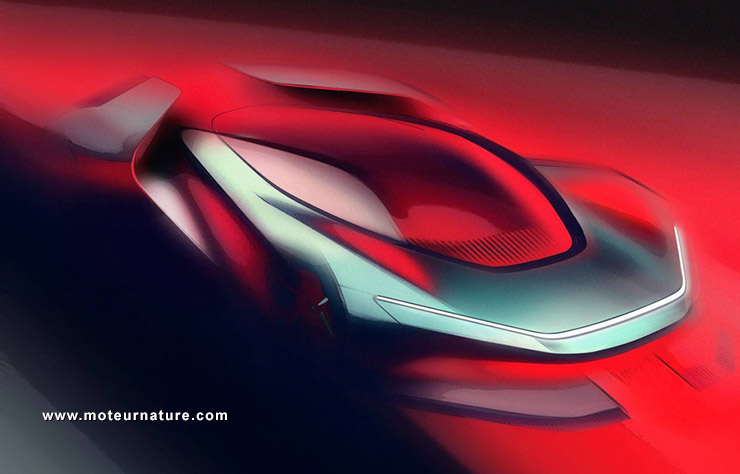 Esquisse de la future hypercar électrique de Pininfarina